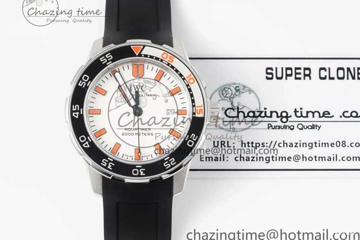 MIROTIME 1225 Aquatimer Automatic SS RSF 1:1 Best Edition White Orange Dial on Black Rubber Strap A Supportive 7069